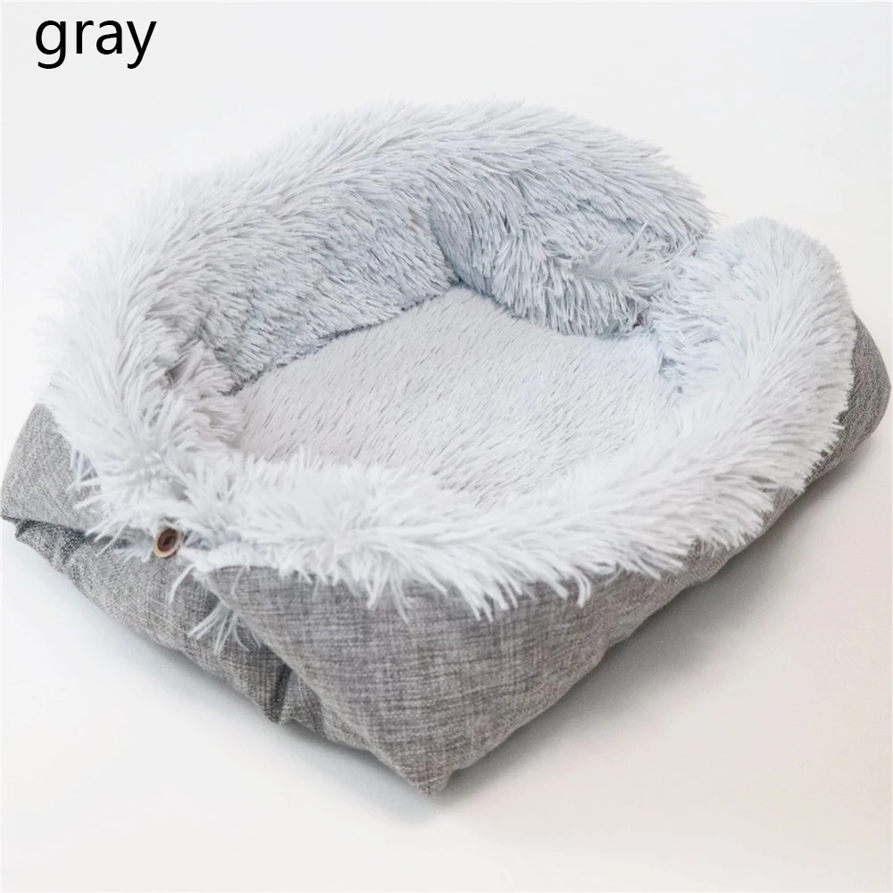 Pet Cat Bed Soft Long Plush Autumn Winter Warm Cat Litter Small Dog Kennel Cashmere Mattress Cat Ma