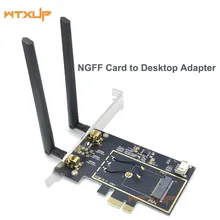 NGFF M2 ไร้สายการ์ด PCI-E PCIe Desktop Bluetooth Converter อะแดปเตอร์ AC เสาอากาศสำหรับ Intel AX200 9260AC 8265NGW(China)