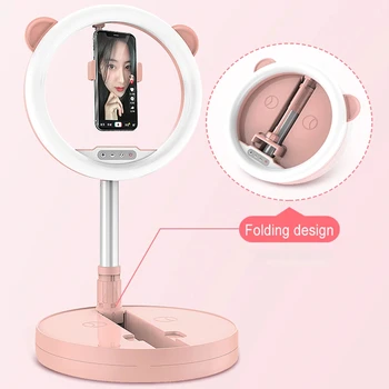 

10" LED Ring Light Photographic Selfie Ring Lighting Dimmable Video light for Youtube Makeup Selfie with stand Phone Holder