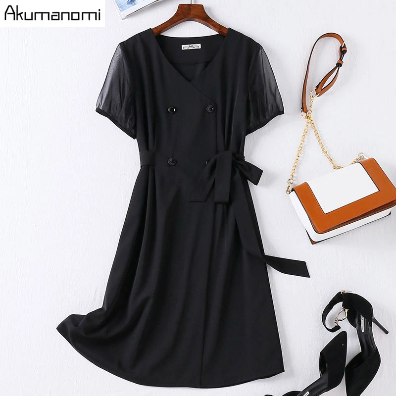 

Summer Dress Women 2019 Casual Plus Size 5xl V-NECK Elegant mesh Short Sleeve Sashes Party Dress Vestidos Verano Free Shipping