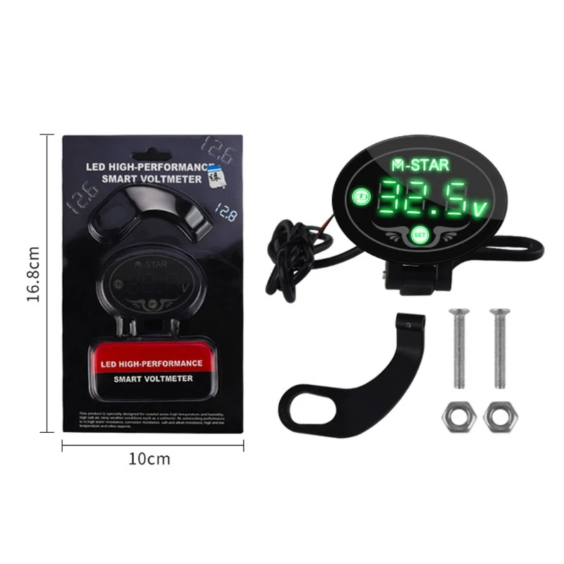 Voltmètre LED étanche Pour Batterie 12V-48V - Affichage Numérique Pour Voiture, Moto, Véhicule électrique