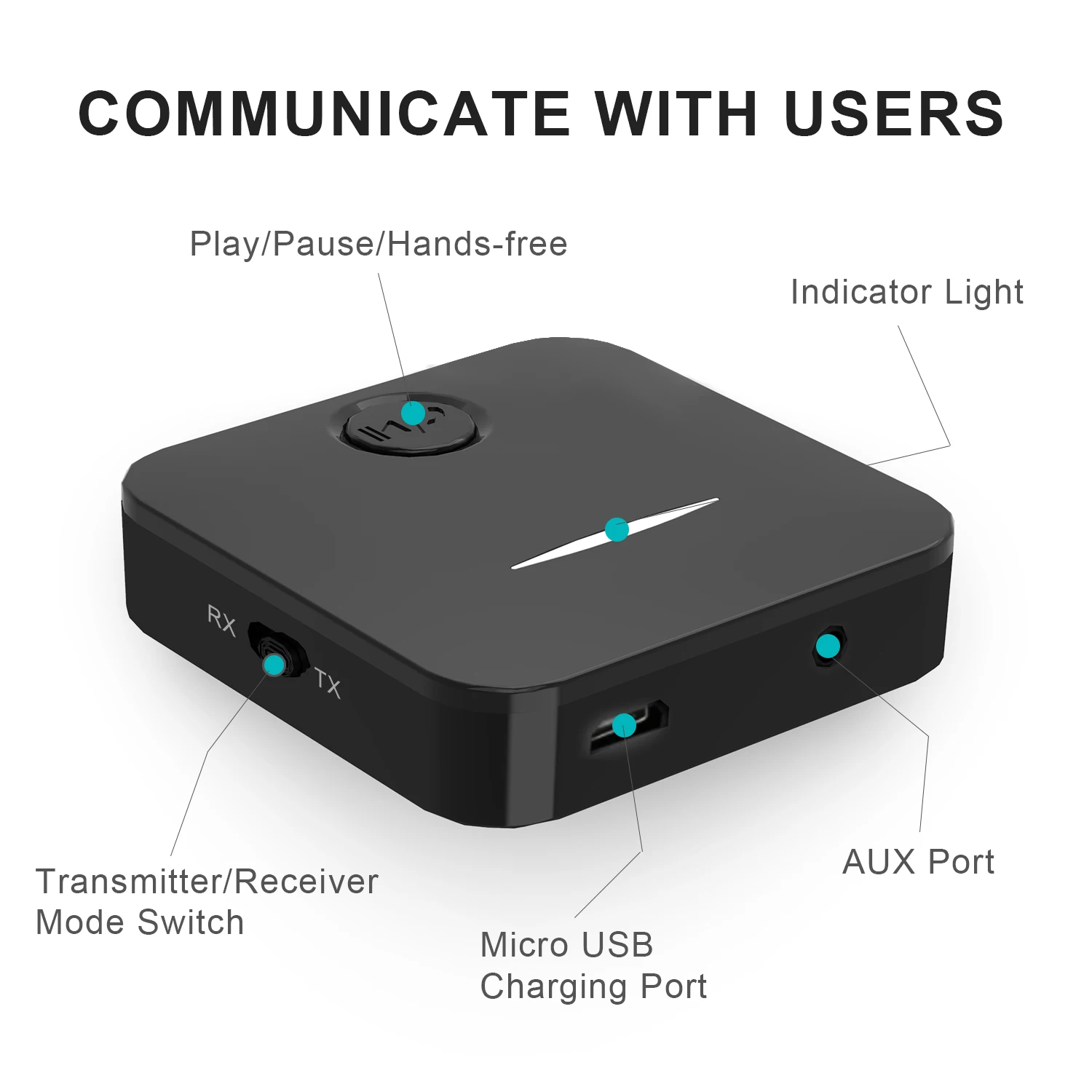 Bluetooth5.0 receptor de áudio transmissor 2 em