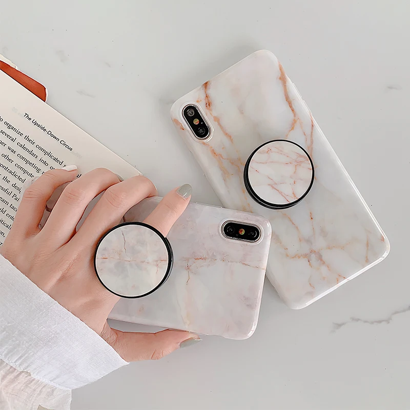 Винтажный мраморный чехол для телефона для iphone 11 pro XS Max XR X, мягкий силиконовый чехол-держатель для iphone 7, 8, 6, 6s plus, 11, задняя крышка
