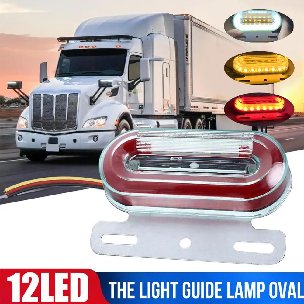 

10PCS Warning Light LED Diode Light Oval Clearance Trailer Truck Orange White Red LED Side Marker Lamp 12V 24V Truck Accessorie