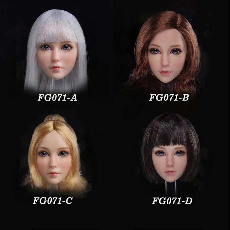 

In Stock Collectible 1/6 Asian Beauty FG071 Teenage Sweet Girl Head Sculpt Craved Model for 12'' Pale Action Figure Body DIY