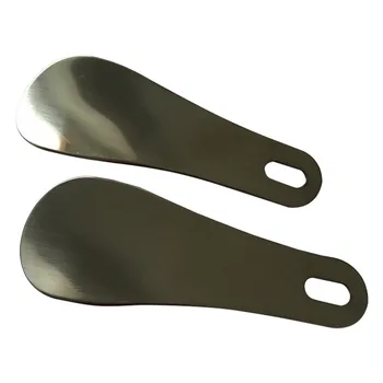 

Hot Shoehorn 1PCS Portable Length 10cm Silver Balck Stainless Steel Metal Shoe Horns Spoon Shoehorn Professional Household Tools
