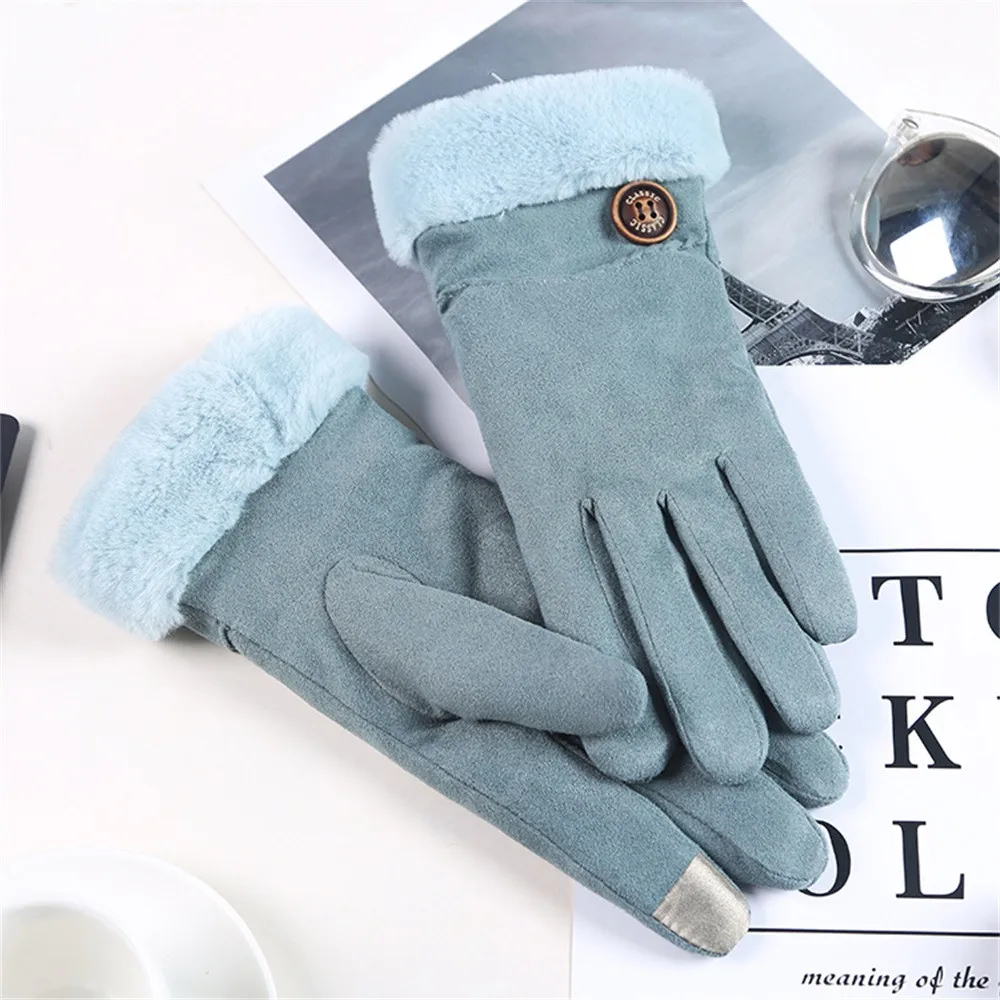 Women Winter Thermal Gloves Unisex Vintage Solid Fur Twist Gloves Wool Women Winter Keep Warm Hand Gloves Gifts Mittens guantes