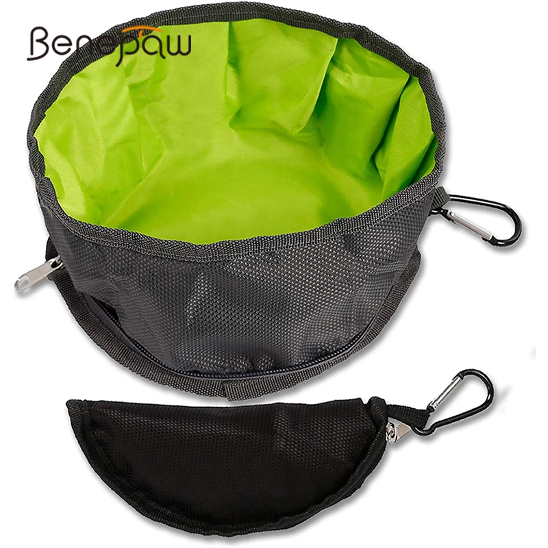 

Складная миска для собак Benepaw, портативная, легкая, прочная, водонепроницаемая, вместительная, для путешествий, 1,1 л