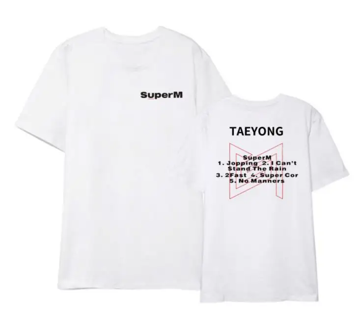 Kpop/Летняя стильная футболка с именами членов группы, футболка с принтом унисекс, черная/белая футболка с круглым вырезом и короткими рукавами