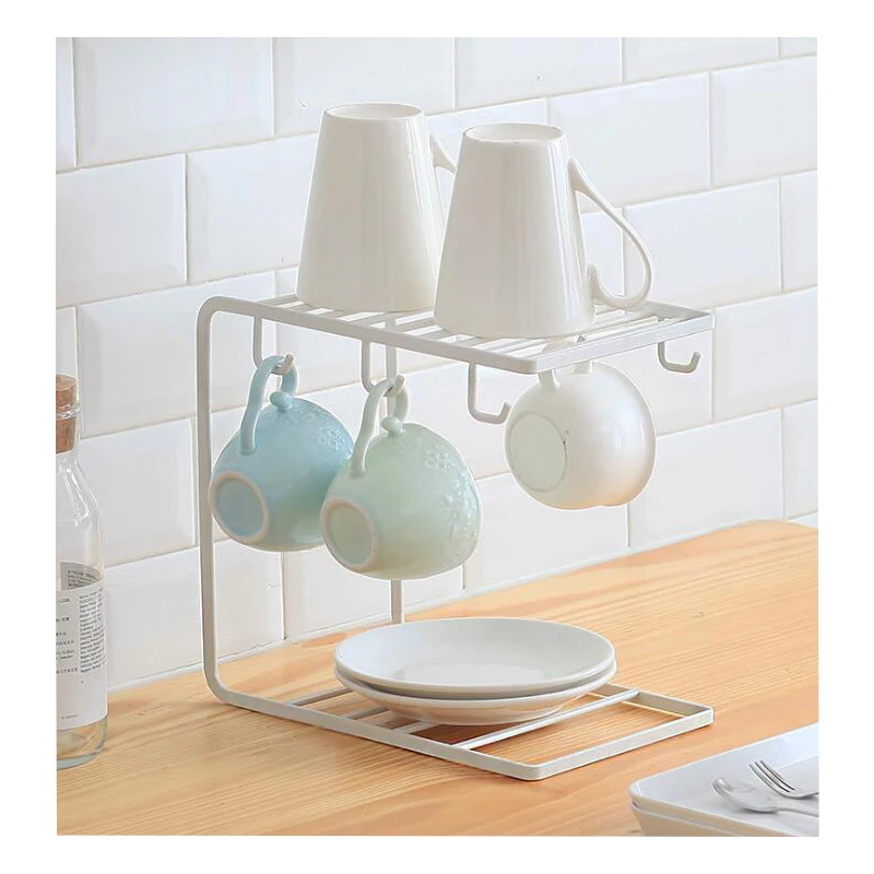 Kitchen Cup Tableware Storage Rack Metal Mug Coffee Tea Cups Display Stand Dishes Drinkware