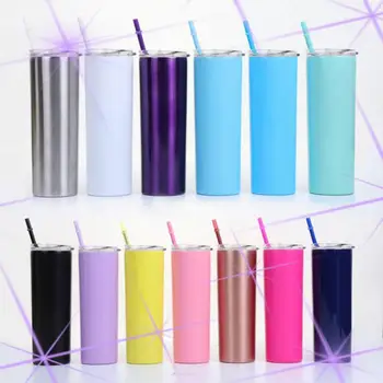 

Colorful 20oz Stainless Steel Double Vacuum Insulated Unbreakable Tumbler Cup With Straws Outdoor Water Bottle Drinkware Mugs