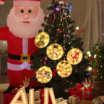 

Christmas Tree Hanging LED Light String Decoration Vintage Xmas Party Holiday Ornament Home Room Wedding Hanging Curtain Lights