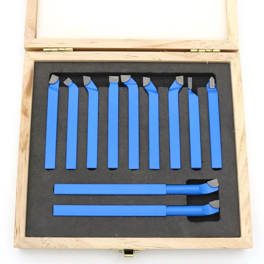 

Hot 11pcs 8mm/10mm Metal Carbide Welding CNC Lathe Tools Carbide Brazed Tipped Cutter Tool Bit Cutting Kit Turning Tool Holder