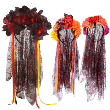 

Women Girls Rose Flower Hairband Headband Halloween Party Costume Accessories
