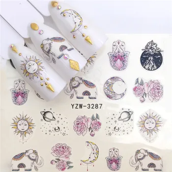 

1 Sheet 2020 New Nail Art Sticker Marine Life Flamingo Fruit Nordic Plant Designs Water Decal Slider Wraps Decor Manicure