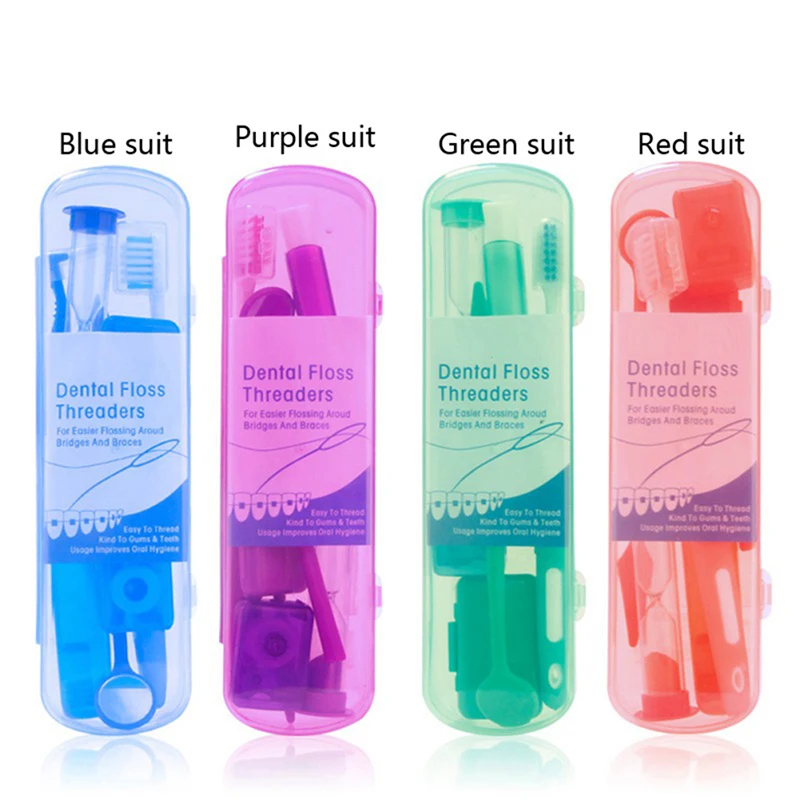

8Pcs/Set Whitening Teeth Tool Suite Interdental Brush Floss Thread Wax Mirror Oral Cleaning Care Dental Teeth Orthodontic Kits