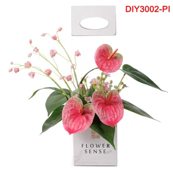 

Bellflower Wild Chrysanthemum Anthurium Handmade Flowers Set Bionic Flower Home DIY Potted Decoration Desktop Ornament X