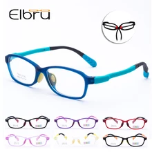 Elbru Дети TR90 близорукость оптические очки оправа для девочек и мальчиков Студенческие Спортивные безопасные очки для глаз оправа для детей прозрачные линзы очки