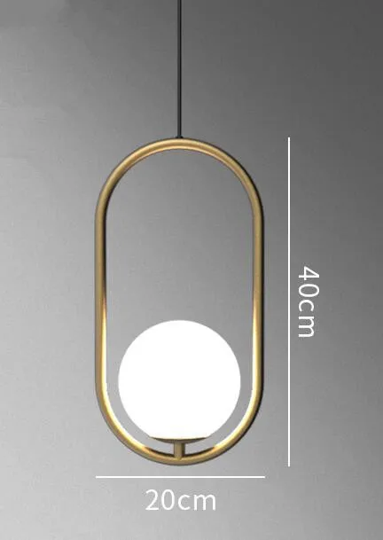 20X40CM GOLD Современный Креативный Овальный дизайн Led подвесной светильник Арт Лофт Латунь Столовая Кофейня Бар прикроватные декоративные огни светильники - Цвет корпуса: 20X40CM GOLD