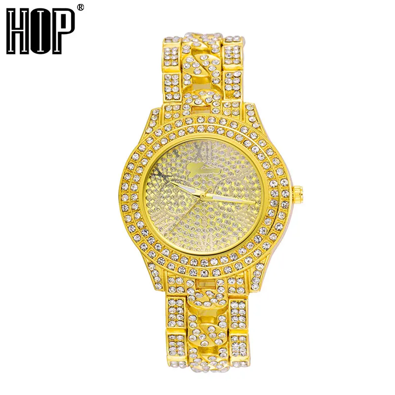 

Hip Hop Luxury Mens Iced Out Watches Date Quartz Wrist Watches With Micropave CZ Alloy Watch For Women Men Jewelry