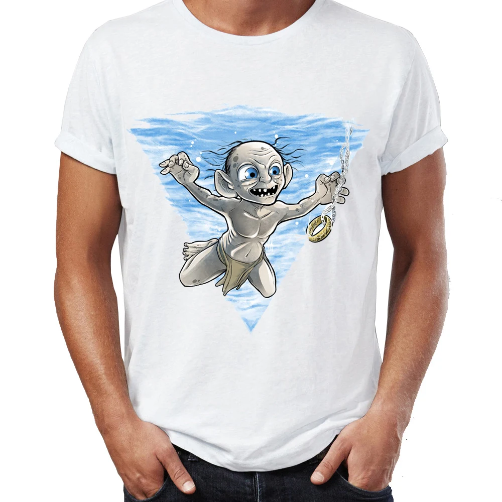 Hip Hop Men T-shirts Gollum My Precious Awesome Artwork Printed Street Guys Tees Swag 100% Cotton Camiseta Hip Hop Men T-shirts Gollum My Precious Awesome Artwork Printed Street Guys Tees Swag 100% Cotton Camiseta