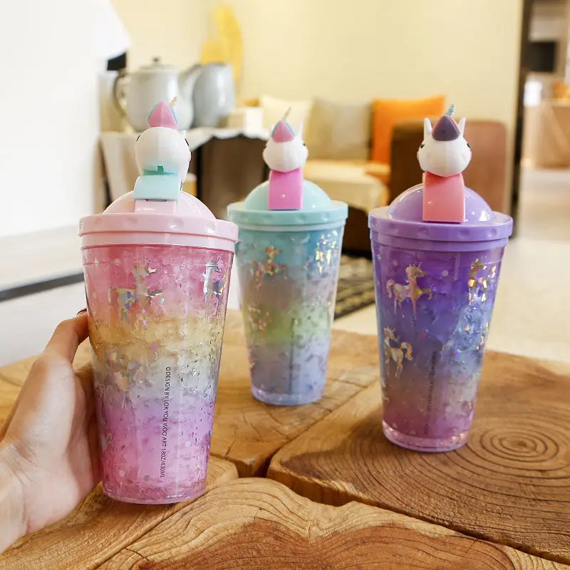 4 Pcs Double Layer Sippy Cup Kids Cups Straws Lids Travel Coffee Color  Changing Spill Proof Toddlers Iced Mug Water Drinking - AliExpress