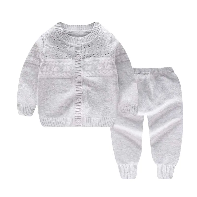 Одежда для новорожденных вязаный кардиган+ штаны-свитер комплект для маленьких мальчиков Одежда для младенцев теплый костюм комплекты свитеров для девочек - Цвет: 10