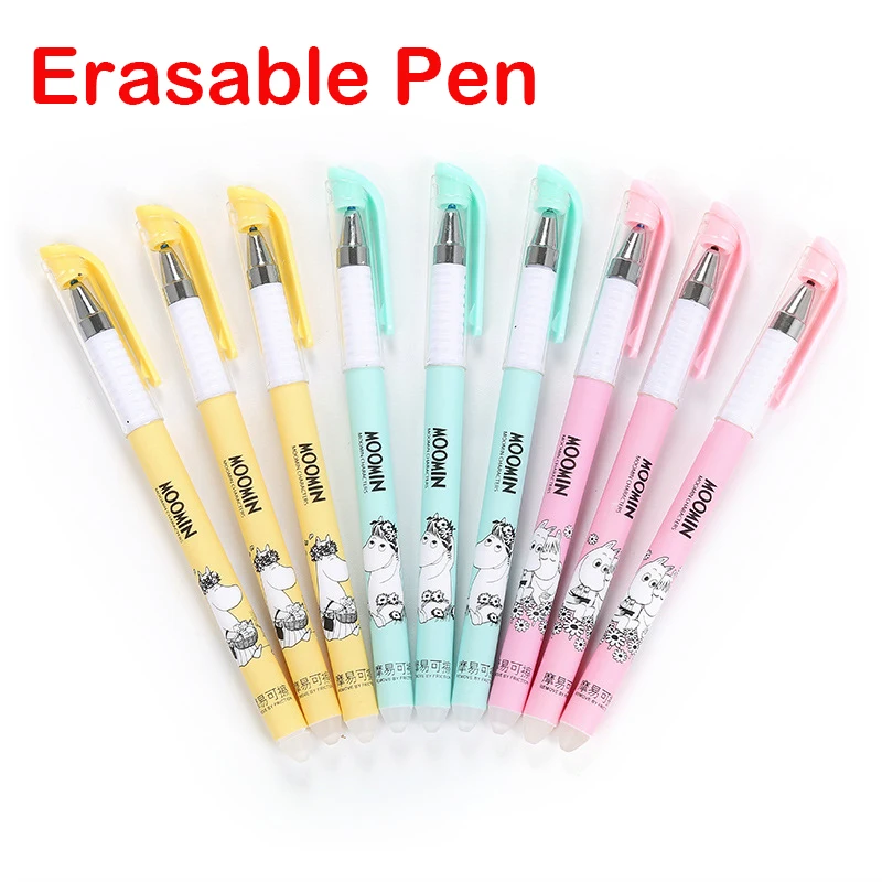 

Cartoon Erasable Pen 0.38mm Blue Black for Student Exam Gift Writing Stationery Office School Supplies Magical Kawaii Gel Pens