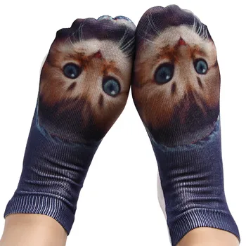 

1 Pair Casual 3 D Cat Pattern Women Girls Kid Cotton Soft Short Sock Boat Sock Ankle Sock