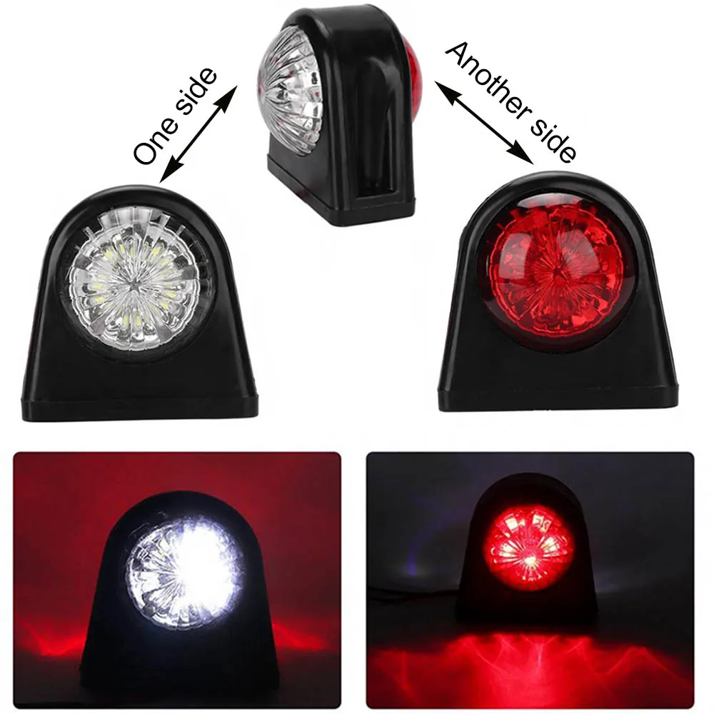 

10-30V Plastic Car Truck LED Side Marker Light Rubber Double Side Indicator Lamps Red White for Trailer Lorry Van Se27
