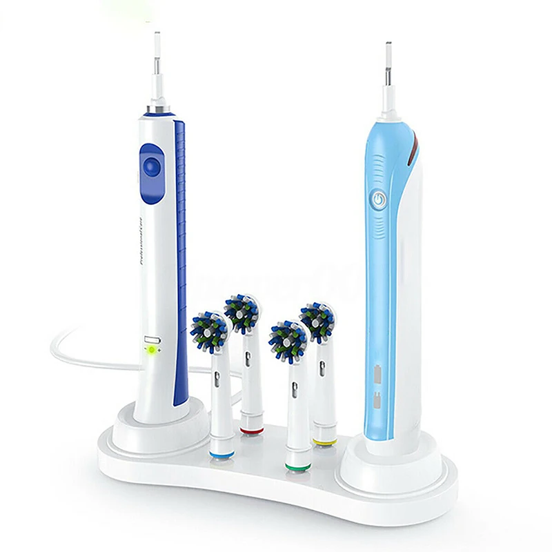 2 in 1 Bathroom Accessories Electric Toothbrush Replacement Heads Charger Holder Stand for iBrush Professional Series
