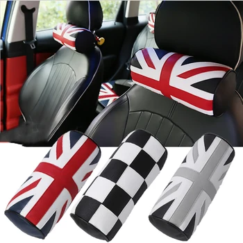 

Car Seat Headrest Pad Leather Head Neck Rest Cushion Pillow For Mini Copper One JCW S F55 F56 F60 R60 R55 R56 Car Accessories