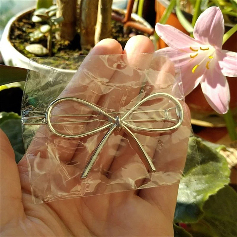 Best Selling Gold/Silver Plated Metal Triangle Moon Round Hairpin Side Clip Horsetail Clip Female Alloy Hair Accessories