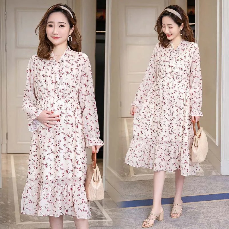 

Floral Print Feeding Nursing Dresses Maternity Clothes For Pregnant Women Breastfeeding Maternity Vestidos Pregnancy Dress