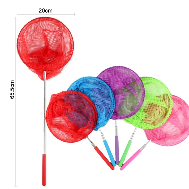 1 шт., детская телескопическая сетка-бабочка, выдвижная противоскользящая ручка, идеально подходит для ловли жуки насекомые, красочные рыболовные игрушки