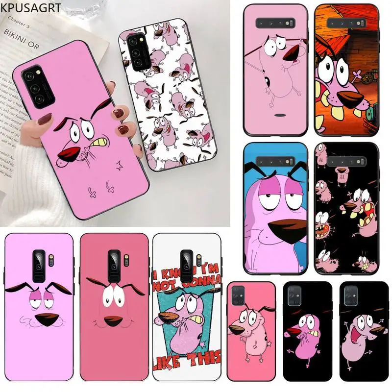 

KPUSAGRT Courages Cowardly Dogs black Phone Case Hull for Samsung S20 plus Ultra S6 S7 edge S8 S9 plus S10 5G lite 2020