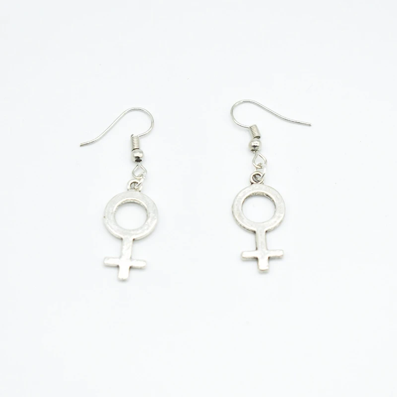 Pendientes de símbolo femenino, pendientes feministas, pendientes de energía niña, símbolo mujer|Aretes| - AliExpress