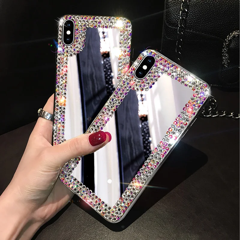 Роскошный Алмазный зеркальный чехол для iPhone 12 Mini 11 Pro Max XR XS MAX 8 7 6 6S Plus SE 2020 шикарные