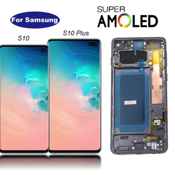 

SUPER AMOLED For SAMSUNG Galaxy S10 SM-G973F G973 S10 Plus G975 SM-G975F LCD Display Touch Screen Digitizer Assembly
