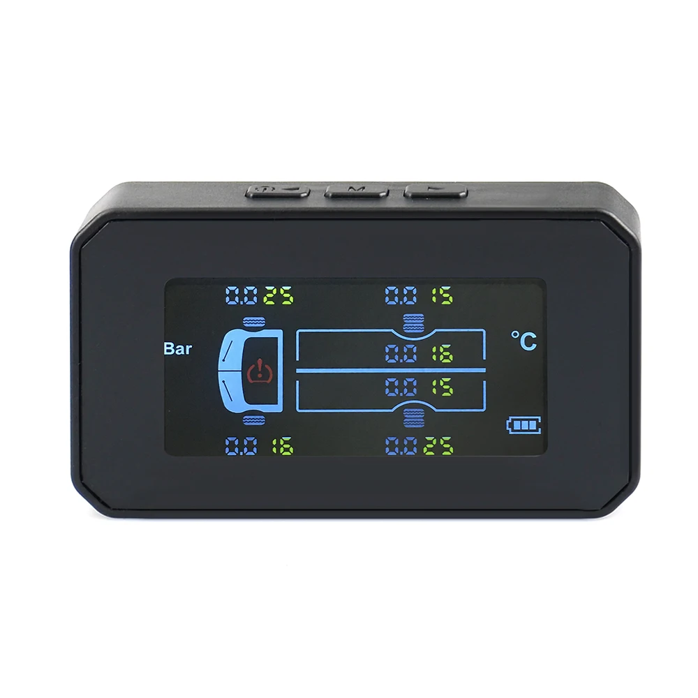 For Truck Car TPMS Tire Pressure Monitoring System 6PCS External Sensor LCD Color Screen Monitoring Tire Pressure Range