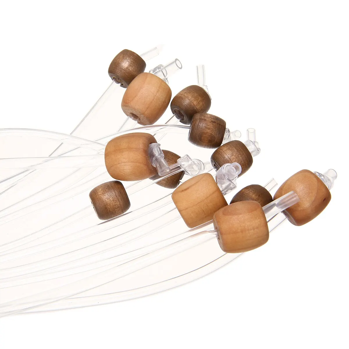 12PCS DIY Bamboo Crochet Stitch Hook Long Tunisian Crochet Hooks Knitting Needles Weave Craft Tool with Wood Bead Set