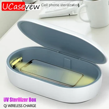 

UV Sterilizer Box Ozone Mobile Phone Wireless Charge Box for iPhone Samsung 10W Fast Charging UV Sterilization Light Jewelry Toy