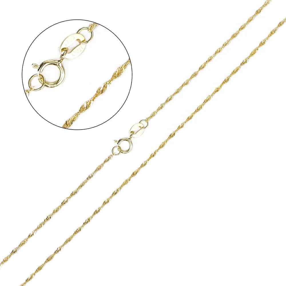 Gold Water Wave Trendsmax, ожерелье из натуральной 925 пробы, витая, волнистая, волнистая, змеиная коробка, Сингапур, Ignot, цепочка, Модные женские ювелирные изделия SNM02 - Metal Color: Gold Water Wave