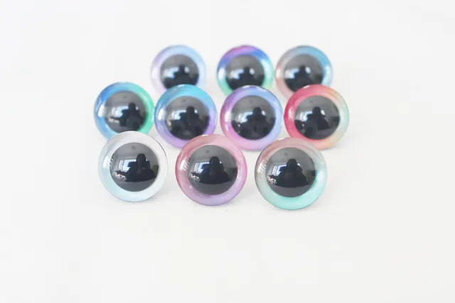 20pcs 9MM 12MM--35mm C10-- 3D LOVELY toy safety eyes 3D Rainbow doll eyes +  washer for  diy plush doll 2