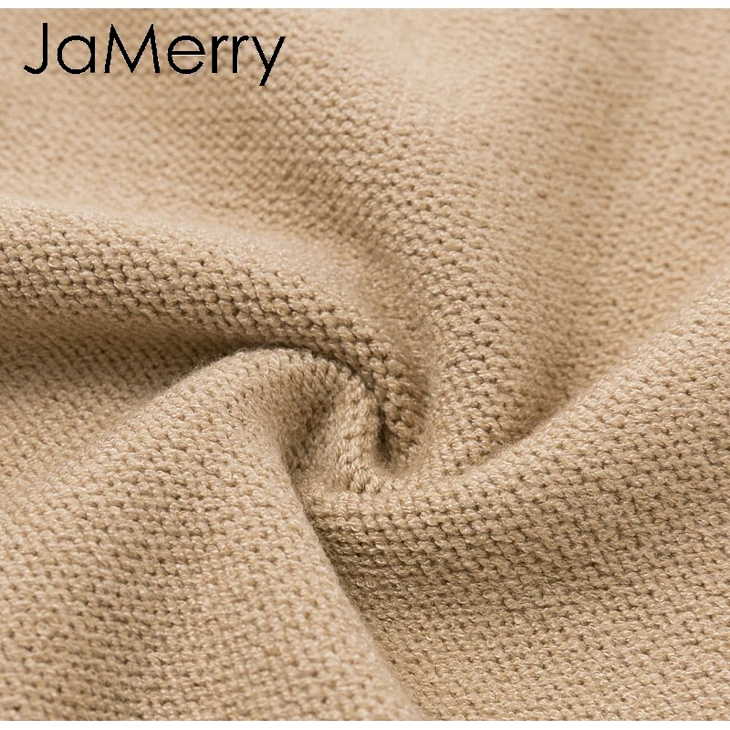 JaMerry Vintage elegant two piece set women knitted dress suit Autumn winter long sleeve ladies suit Party female sweater dress