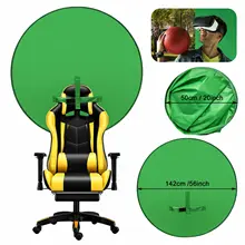

4.65ft 142CM Round Green Backdrop Photography Background Screen for Photo Video Studio