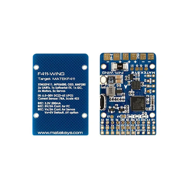 Matek System F411 WING (Новый) STM32F411 Контроллер полета встроенное OSD для RC самолета запасные