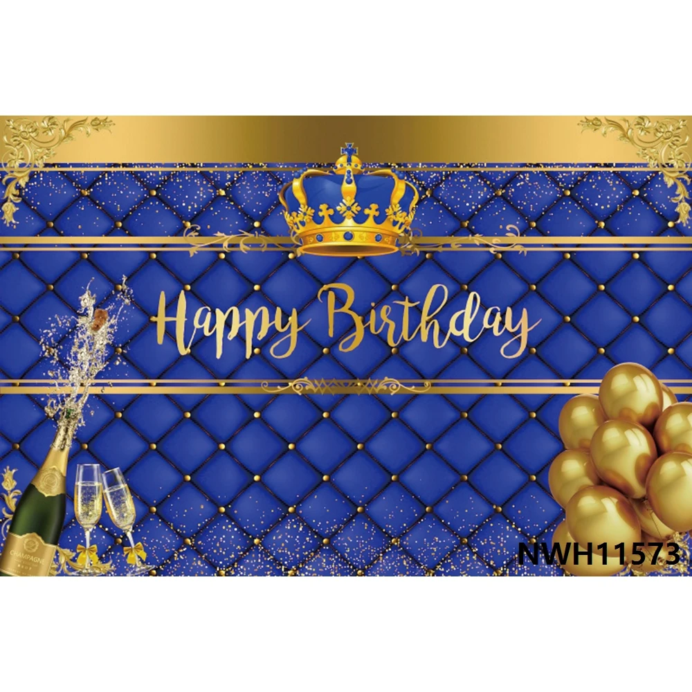 Happy Birthday Backdrop Balloon Glitter Gold Adult Wedding Baby Party Decor Custom Photography Background For Photo Banner Props |
