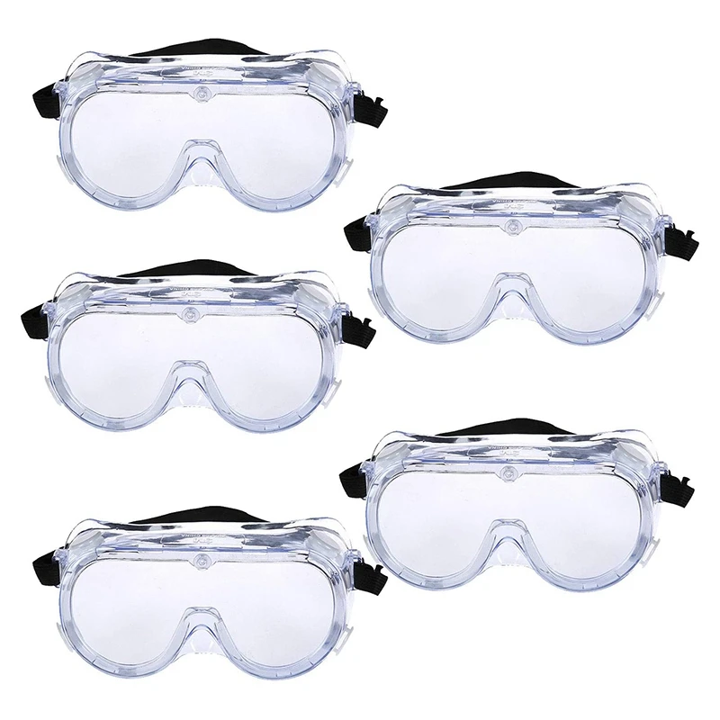 

5 Pack Technician Protective Safety Goggle Adjustable Goggles with Vision for Eye Protection