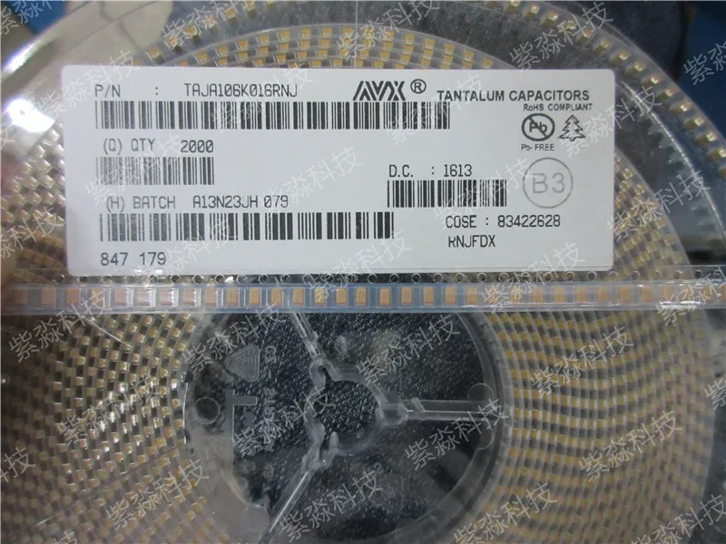 Танталовые Конденсаторы TAJA106K016RNJ-Solid SMD 16V 10 мкФ 10% 1206 ESR = 3 Ом Чип | Лампы и освещение
